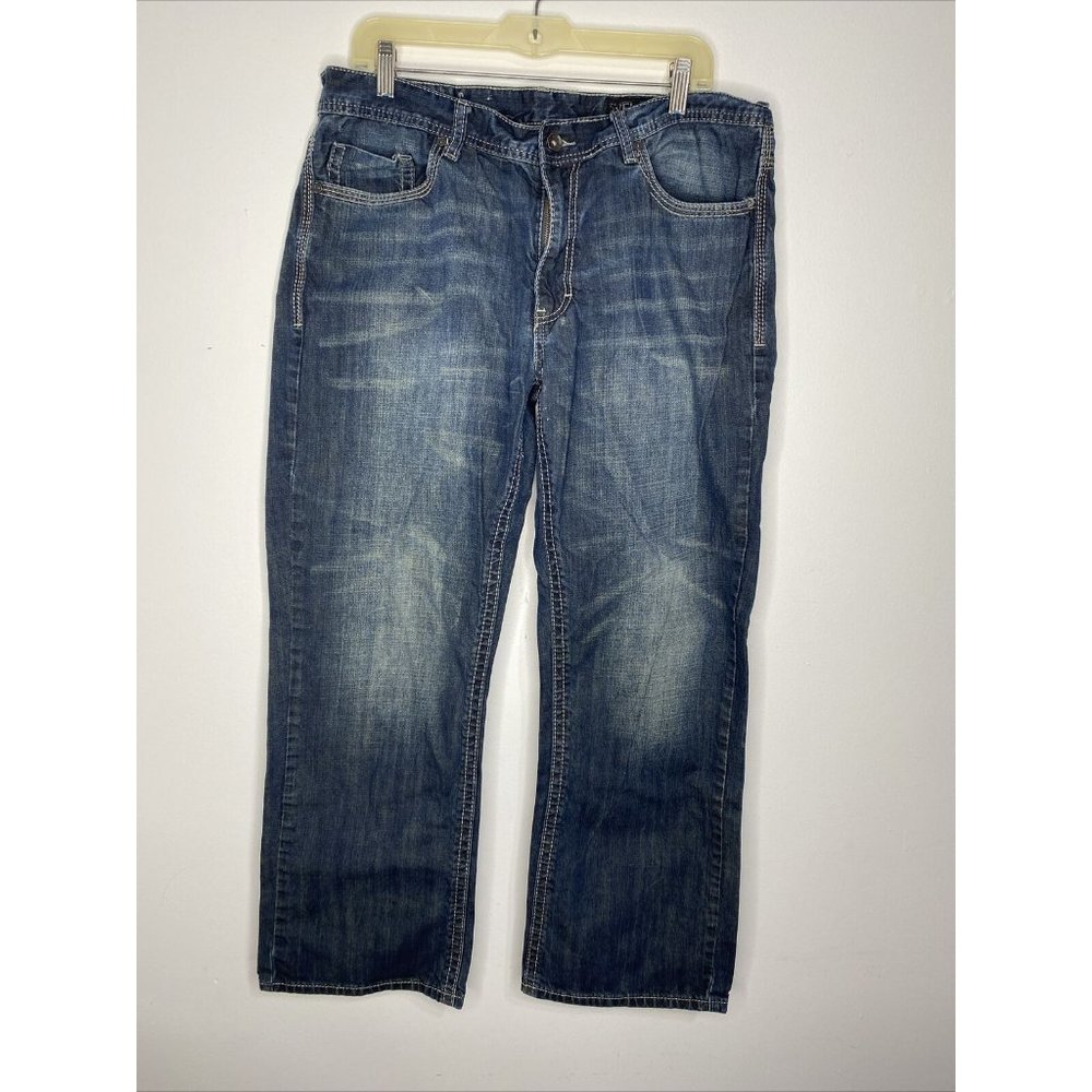 Men's TK Axel Treadwell Jeans 36 x 30 Relaxed Straight Medium Wash Denim